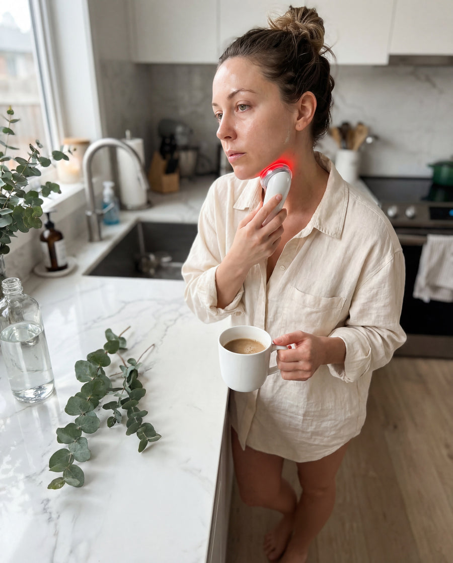 Straffere Haut. Jeden Tag. In 5 Minuten.